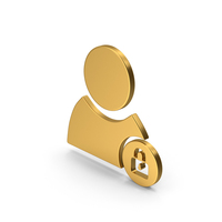Symbol Locked User Gold PNG & PSD Images