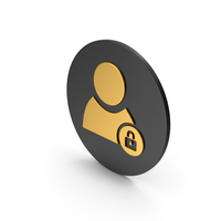 Locked User Gold Icon PNG & PSD Images