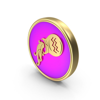 Horoscope Zodiac Sign Aquarius Coin PNG & PSD Images