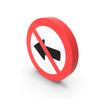 No Left Way Icon PNG & PSD Images