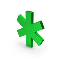Symbol Asterisk Green Metallic PNG & PSD Images