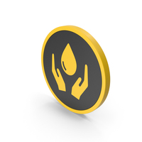 Icon Save Water Yellow PNG & PSD Images