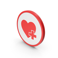 Icon Heart With Medical Cross Red PNG & PSD Images