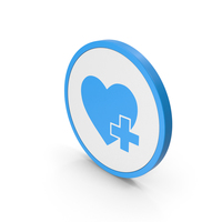 Icon Heart With Medical Cross Blue PNG & PSD Images