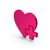 Symbol Heart With Medical Cross Metallic PNG & PSD Images