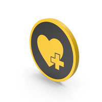 Icon Medical Heart Yellow PNG & PSD Images