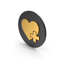 Medical Heart Gold Icon PNG & PSD Images