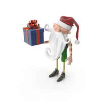 A Christmas Elf Offering a Gift PNG & PSD Images
