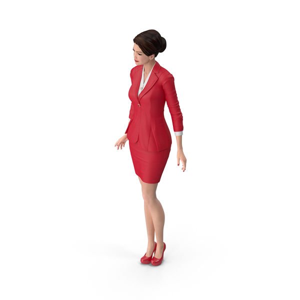 Asian Business Woman Standing Pose PNG & PSD Images