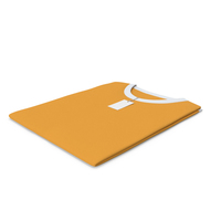 Male Crew Neck Folded With Tag White And Orange PNG & PSD Images