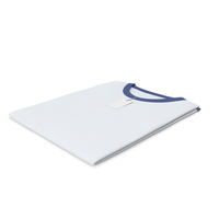 Male Crew Neck Folded With Tag White And Dark Blue PNG & PSD Images