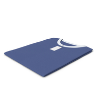Male Crew Neck Folded With Tag White And Dark Blue PNG & PSD Images