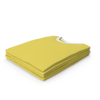 Male Crew Neck Folded Stacked White And Yellow PNG & PSD Images