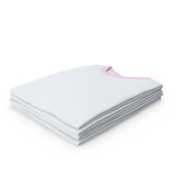 Male Crew Neck Folded Stacked White And Pink PNG & PSD Images