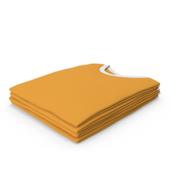 Male Crew Neck Folded Stacked White And Orange PNG & PSD Images