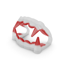 Plastic Vampire Teeth Red PNG & PSD Images