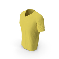 Male V Neck Worn Yellow PNG & PSD Images