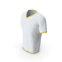 Male V Neck Worn White and Yellow PNG & PSD Images