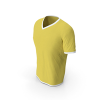 Male V Neck Worn White and Yellow PNG & PSD Images