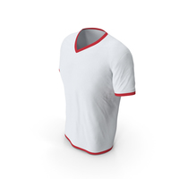 Male V Neck Worn White and Red PNG & PSD Images