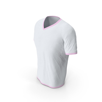 Male V Neck Worn White and Pink PNG & PSD Images