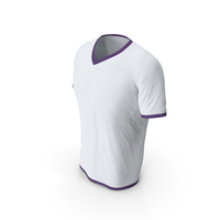 Male V Neck Worn White and Purple PNG & PSD Images