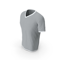 Male V Neck Worn White and Gray PNG & PSD Images