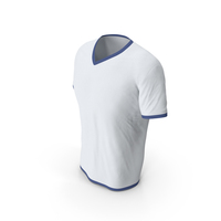 Male V Neck Worn White and Dark Blue PNG & PSD Images