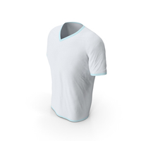 Male V Neck Worn White and Blue PNG & PSD Images