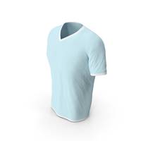 Male V Neck Worn White and Blue PNG & PSD Images