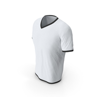 Male V Neck Worn White and Black PNG & PSD Images