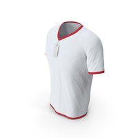 Male V Neck Worn With Tag White and Red PNG & PSD Images