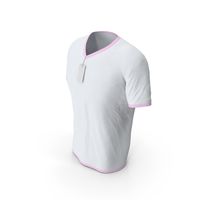 Male V Neck Worn With Tag White and Pink PNG & PSD Images