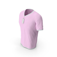 Male V Neck Worn With Tag White and Pink PNG & PSD Images