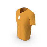 Male V Neck Worn With Tag Orange PNG & PSD Images