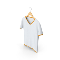 Male V Neck Hanging White and Orange PNG & PSD Images