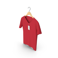 Male V Neck Hanging With Tag Red PNG & PSD Images
