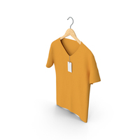 Male V Neck Hanging With Tag Orange PNG & PSD Images