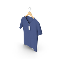 Male V Neck Hanging With Tag Dark Blue PNG & PSD Images