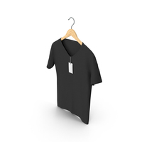 Male V Neck Hanging With Tag Black PNG & PSD Images
