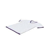 Male V Neck Laying With Tag White and Purple PNG & PSD Images