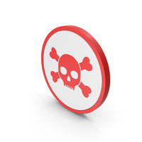 Icon Skull With Crossed Bones Red PNG & PSD Images