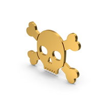 Symbol Skull With Crossed Bones Gold PNG & PSD Images