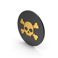 Skull With Crossed Bones Gold Icon PNG & PSD Images