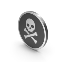 Silver Icon Skull With Crossed Bones PNG & PSD Images