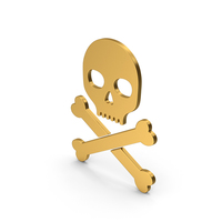 Symbol Skull With Crossed Bones Gold PNG & PSD Images