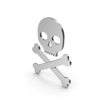 Symbol Skull With Crossed Bones Silver PNG & PSD Images