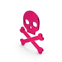 Symbol Skull With Crossed Bones Metallic PNG & PSD Images