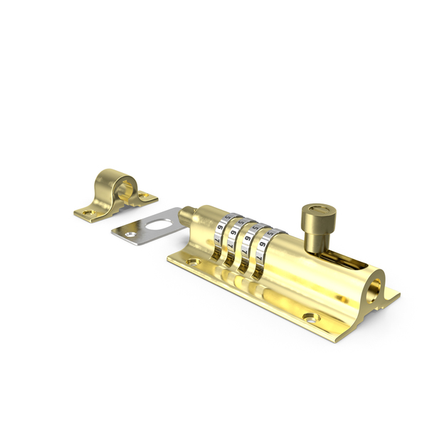 Combi Bolt Door Lock Brass PNG & PSD Images