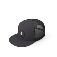 Flat Brim Trucker Hat with Mesh Back PNG & PSD Images